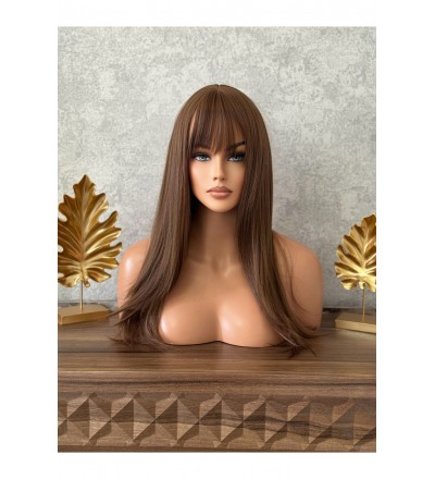 Açık kumral düz uzun perçemli peruk