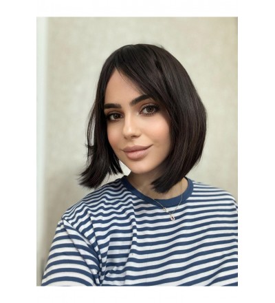 bob model perçemli koyu kahve