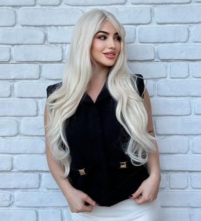 Gerçek saç dokusunda özel vip soğuk sarı perçemli peruk Gerçek saç dokusunda özel vip soğuk sarı perçemli peruk