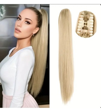 Gerçek saç dokusunda tokalı at kuyruğu