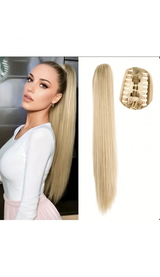 Gerçek saç dokusunda tokalı at kuyruğu Gerçek saç dokusunda tokalı at kuyruğu