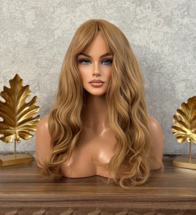 Koyu karamel dalgalı perçemli vip model yeni sezon peruğu