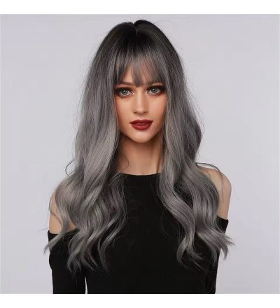 Luxury Geniş Dalgalı SiyahGri Ombreli Perçemli Model