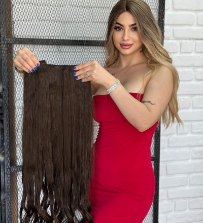 Luxury Geniş Dalgalı Yarımay+2 Yan Çıtçıt Kumral