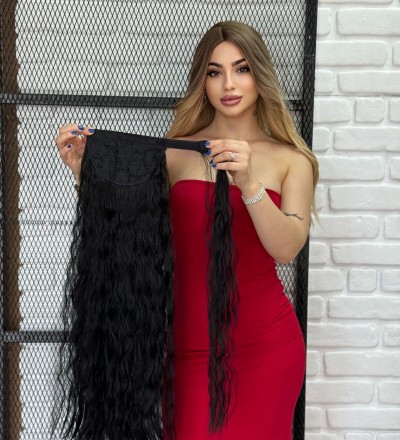 Luxury kıvırcık Bağlamalı Atkuyruğu siyah Luxury kıvırcık Bağlamalı Atkuyruğu siyah