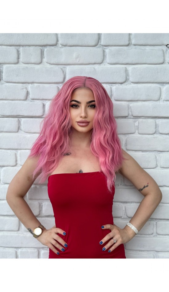 Luxury Özel Pembe Tül Peruk Kıvırıcık Luxury Özel Pembe Tül Peruk Kıvırıcık