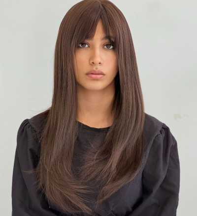 Luxury perçemli düz peruk