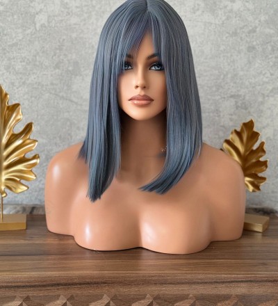 Luxury yeni sezon açık mavi perçemli peruk Luxury yeni sezon açık mavi perçemli peruk