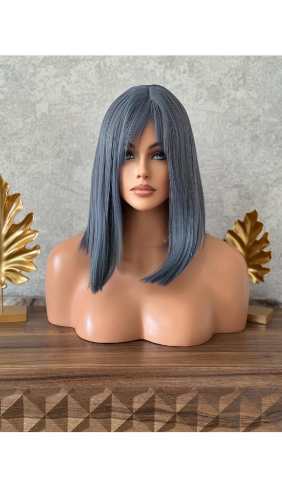 Luxury yeni sezon açık mavi perçemli peruk Luxury yeni sezon açık mavi perçemli peruk