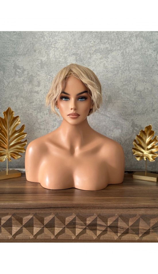 Luxury yeni sezon kısa küllü sarı unisex peruk Luxury yeni sezon kısa küllü sarı unisex peruk