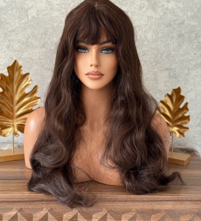 Luxury yeni sezon koyu kahve perçemli dalgalı peruk Gerçek Saça En Yakıda Olan Vip Modeler Luxury yeni sezon koyu kahve perçemli dalgalı peruk Gerçek Saça En Yakıda Olan Vip Modeler