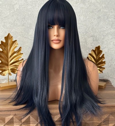 Luxury yeni sezon koyu renk perçemli peruk Luxury yeni sezon koyu renk perçemli peruk