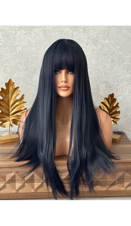 Luxury yeni sezon koyu renk perçemli peruk Luxury yeni sezon koyu renk perçemli peruk