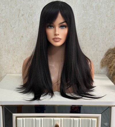 Luxury yeni sezon siyah perçemli peruk Luxury yeni sezon siyah perçemli peruk