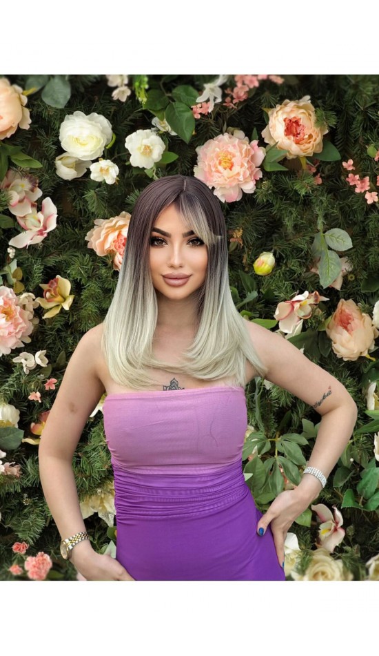 Özel luxury 1. Kalite fiber sentetik peruk