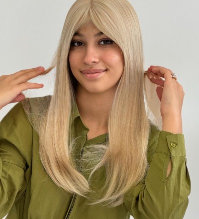 Özel luxury sarı perçemli model peruk