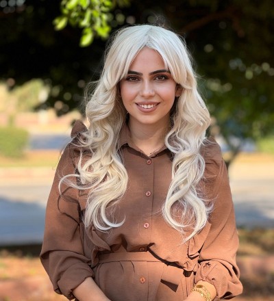 Özel Luxury Soğuk Sarı Dalgalı Peruk