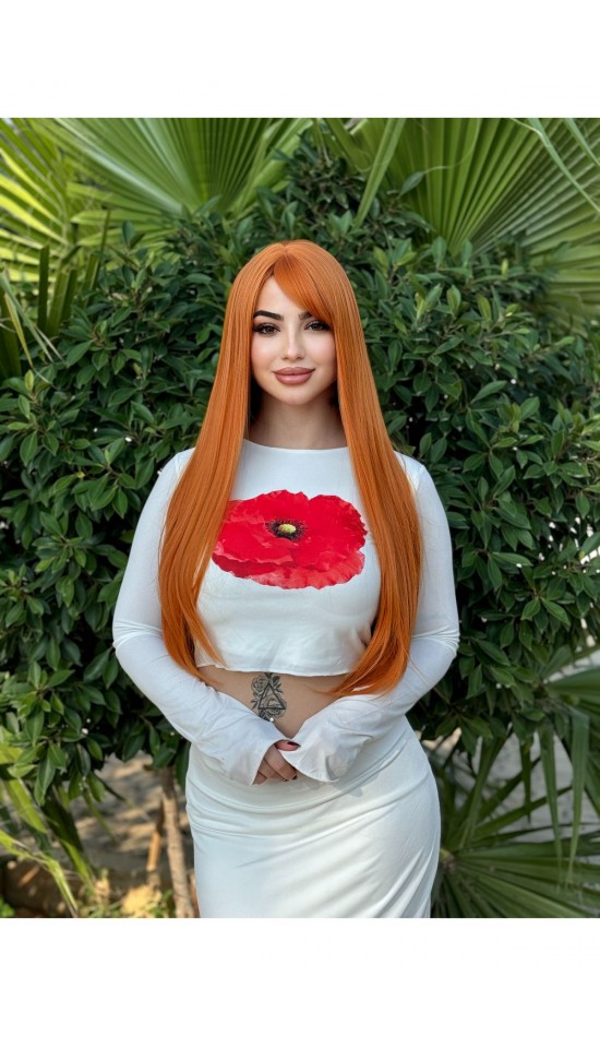 Özel vip bakır düz perçemli peruk Özel vip bakır düz perçemli peruk