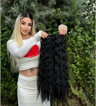 Siyah yoğun dalgalı yarım ay iki yan çıtçıt Siyah yoğun dalgalı yarım ay iki yan çıtçıt