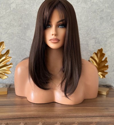 Yeni sezon kahve tonu perçemli vip peruk