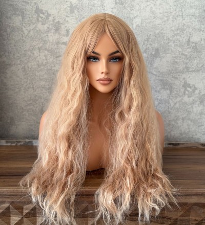 Yeni sezon karamel tonu dalgalı perçemli peruk