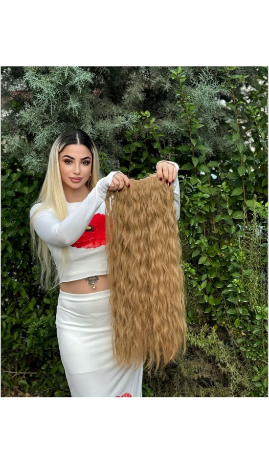 Yeni sezon karamel tonu yoğun dalgalı yarım ay iki yan çıtçıt Yeni sezon karamel tonu yoğun dalgalı yarım ay iki yan çıtçıt