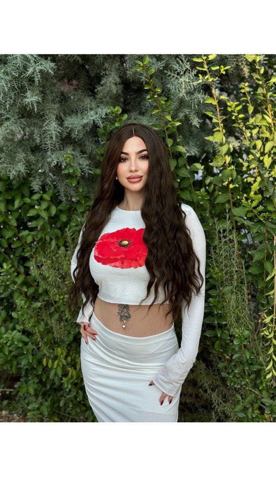 Yeni sezon koyu kahve dalgalı perçemsiz vip model