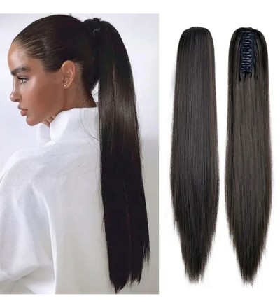 Yeni sezon koyu kahve tokalı at kuyruğu