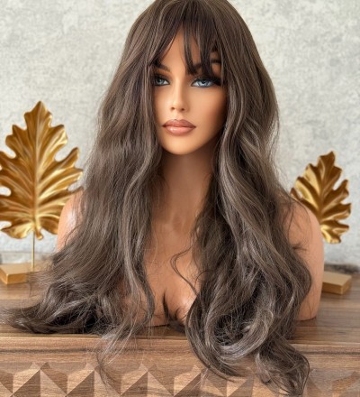 Yeni sezon kumral dalgalı perçemli peruk