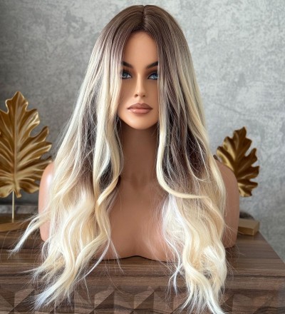 Yeni sezon sarı ışıltılı perçemsiz peruk Yeni sezon sarı ışıltılı perçemsiz peruk