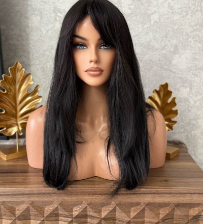 Yeni sezon siyah ortaboy perçemli vip peruk Yeni sezon siyah ortaboy perçemli vip peruk