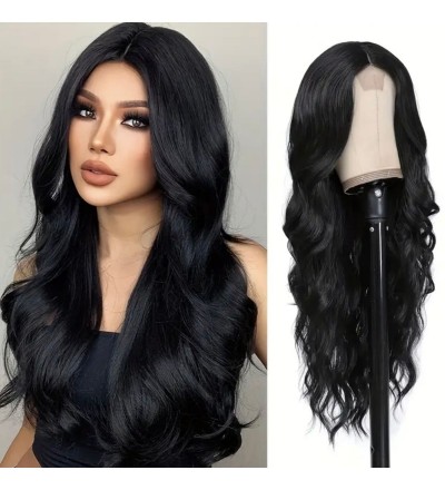 Yeni sezon siyah perçemsiz dalgalı peruk Yeni sezon siyah perçemsiz dalgalı peruk