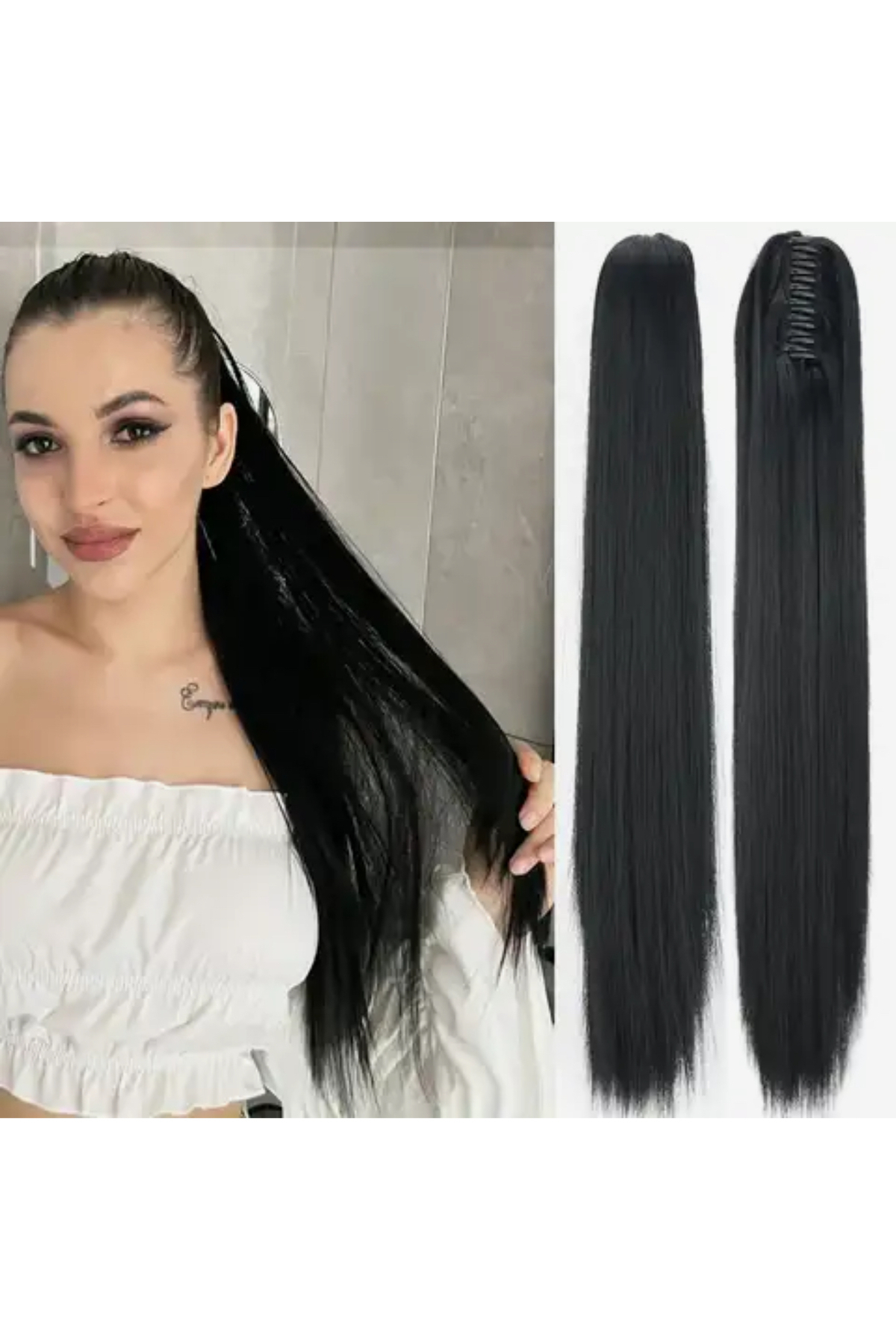 Harika Tokalı At Kuyruğu Siyah Modeli