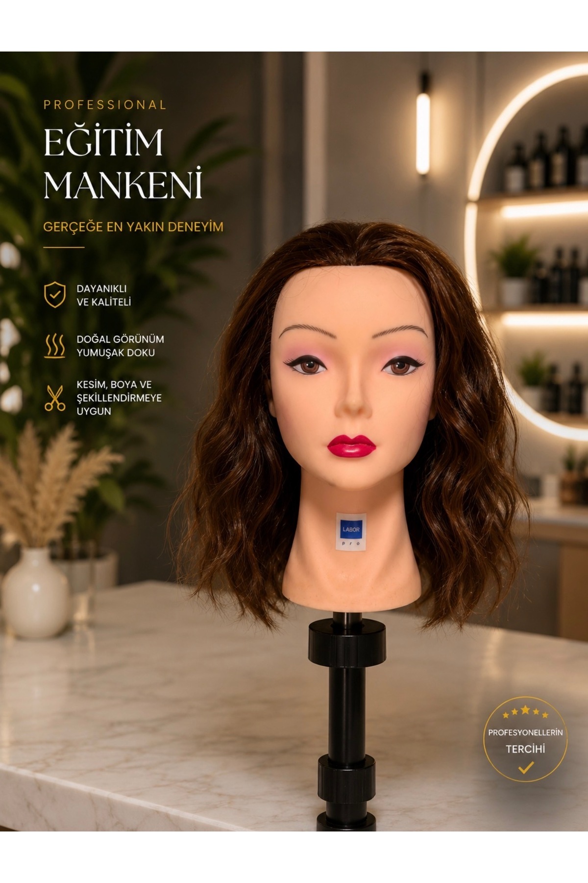 Kahve tonu dalgalı eğitim mankeni