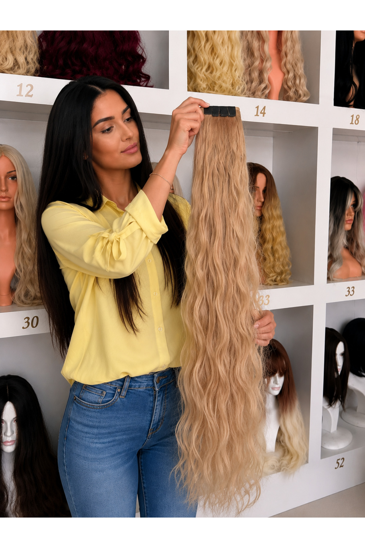 Bal köpüğü renk tonundaki şahane dalgalı yarımay2yan çıtçıt modeli