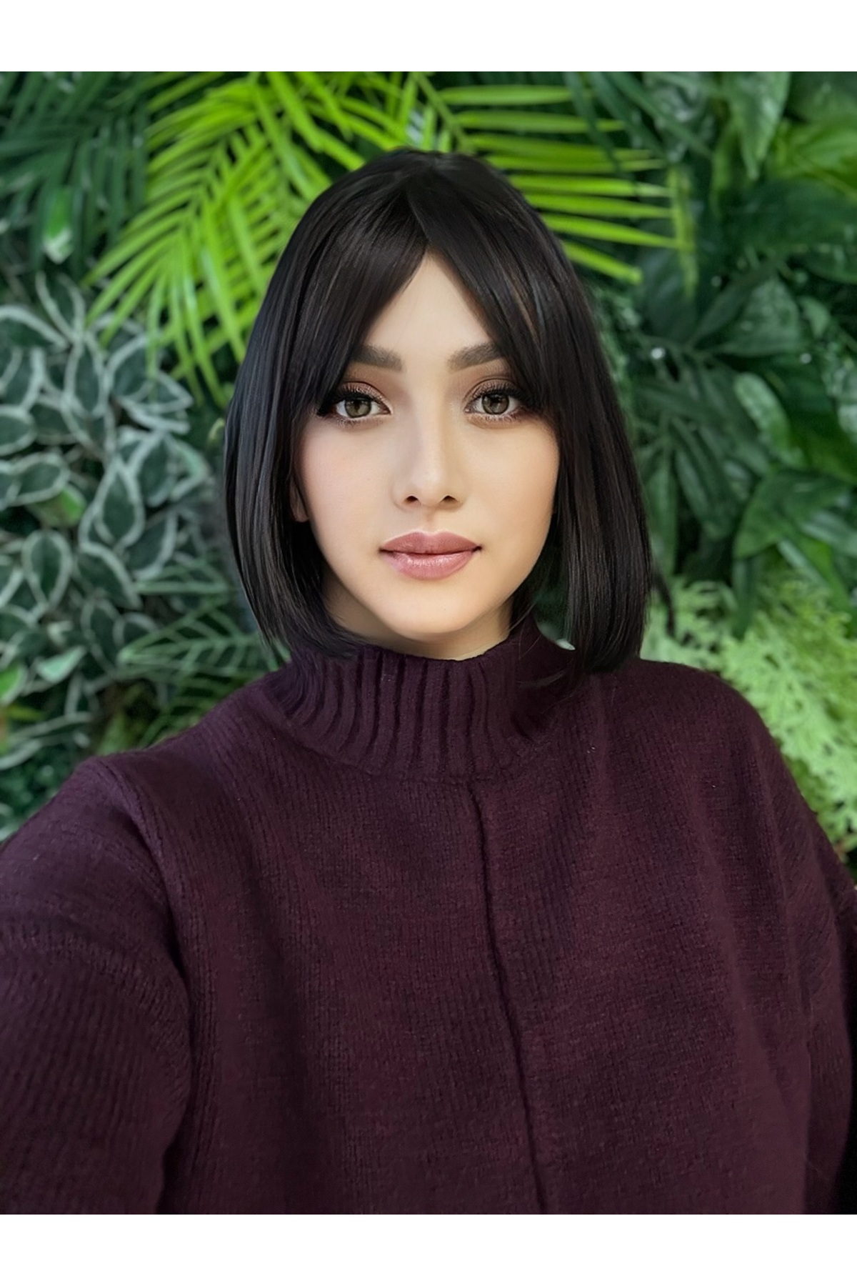 Kahve tonundaki kısa kesim perçemli düz liza modelimiz - Görsel 3