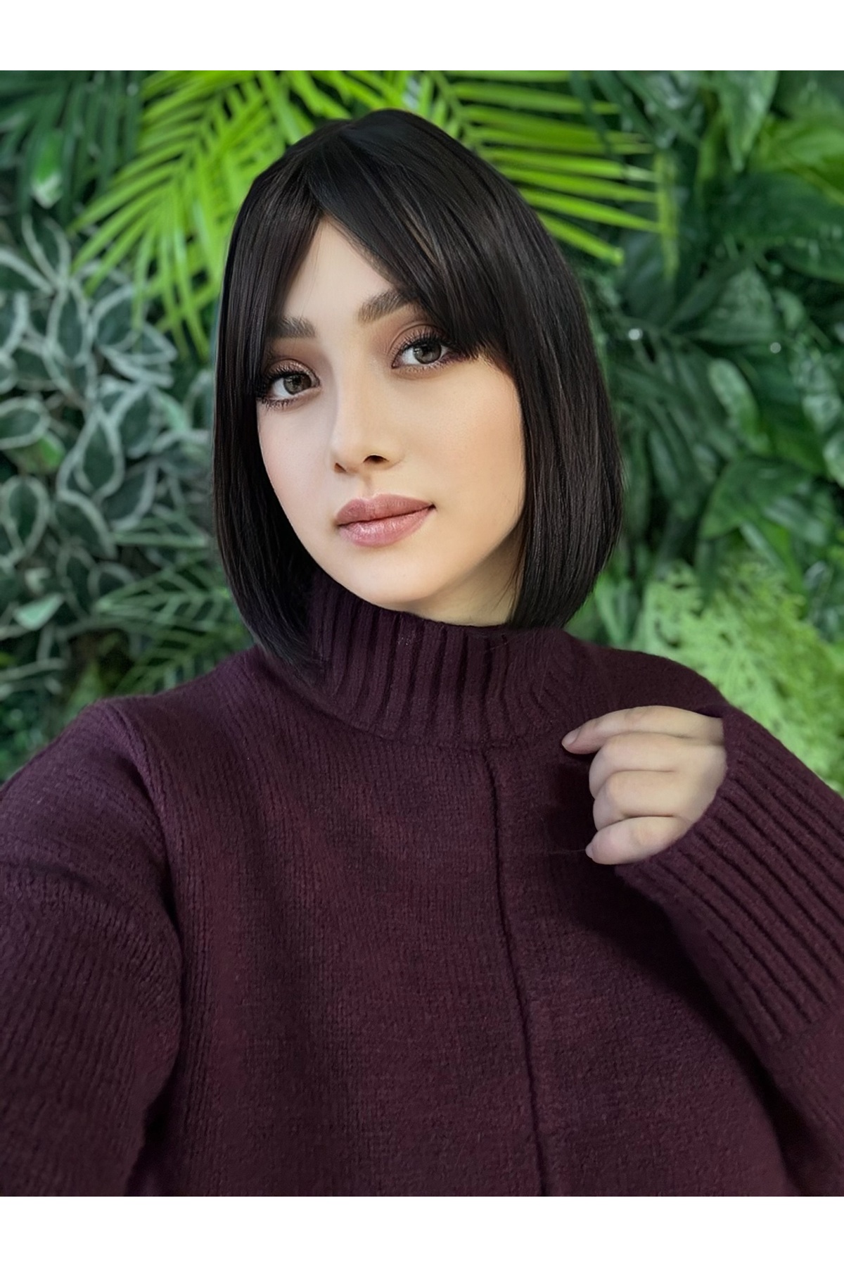 Kahve tonundaki kısa kesim perçemli düz liza modelimiz - Görsel 4